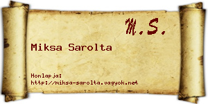 Miksa Sarolta névjegykártya